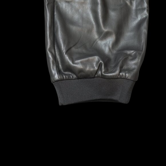 DKNY Jeans Faux Leather Joggers High Rise 2 Pockets Elastic Waist 2 Colors Sz XL - Picture 6 of 14